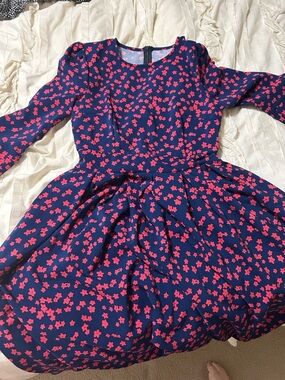 NWT Women’s Flare Dress Navy with pink Flowerz